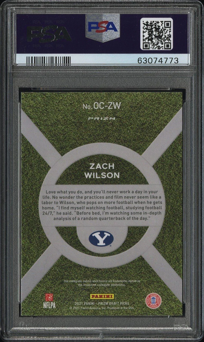 2021 Panini Prizm Draft Picks On Campus Oczw Zach Wilson PSA