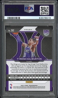 2020 Panini Prizm 262 Tyrese Haliburton Orange Wave PSA 9
