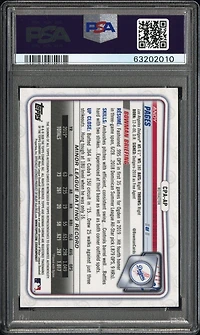 2020 Bowman Chrome Prospect Autographs Cpaap Andy Pages Refractor PSA
