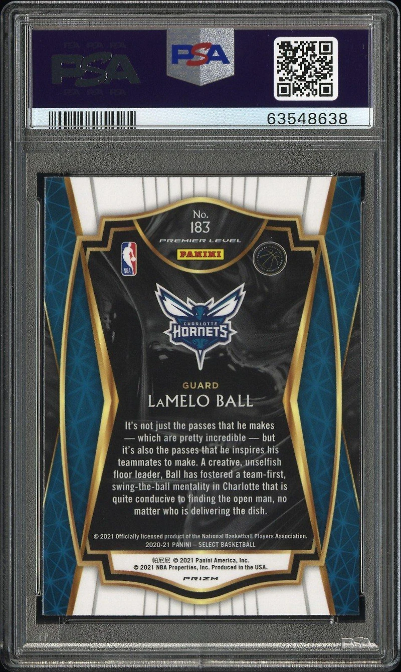 2020 Panini Select Lamelo Ball Blue Prizm PSA 10
