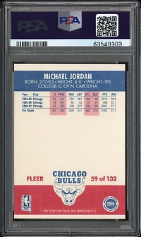 1987 Fleer 59 Michael Jordan PSA 8