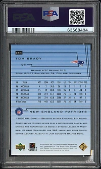 2000 Upper Deck 254 Tom Brady PSA 8