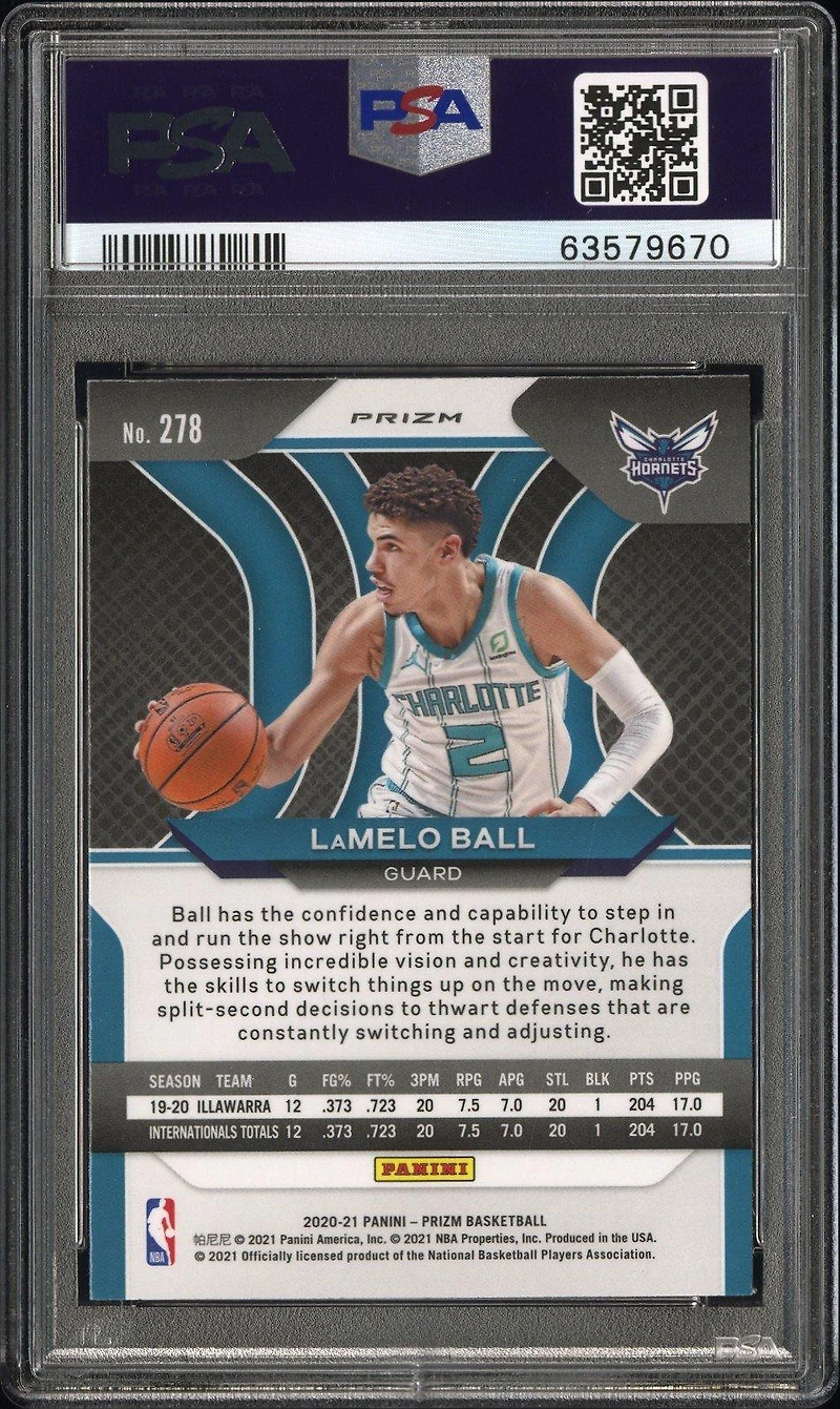 2020 Panini Prizm 278 Lamelo Ball // Prizm PSA