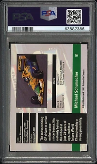1992 Grid Formula One 51 Michael Schumacher PSA 9