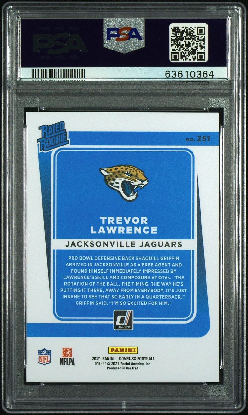 2021 Panini Donruss 251 Trevor Lawrence Press Proof Premium PSA