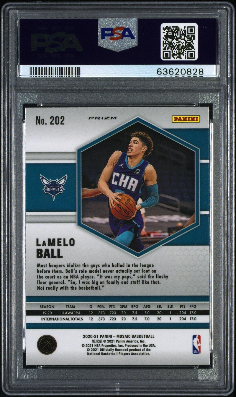 2020 Panini Mosaic 202 Lamelo Ball Reactive PSA