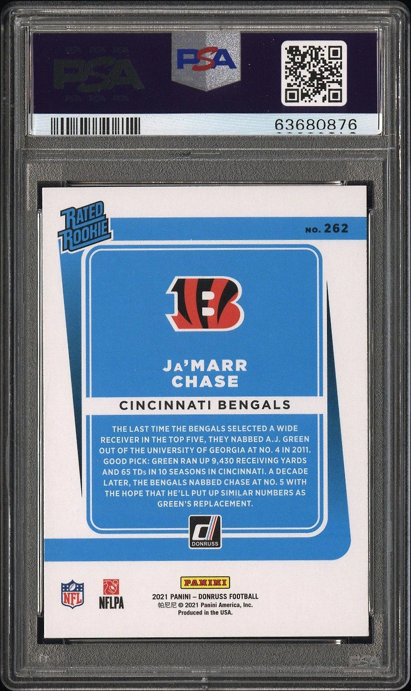 2021 Panini Donruss 262 Ja'marr Chase PSA