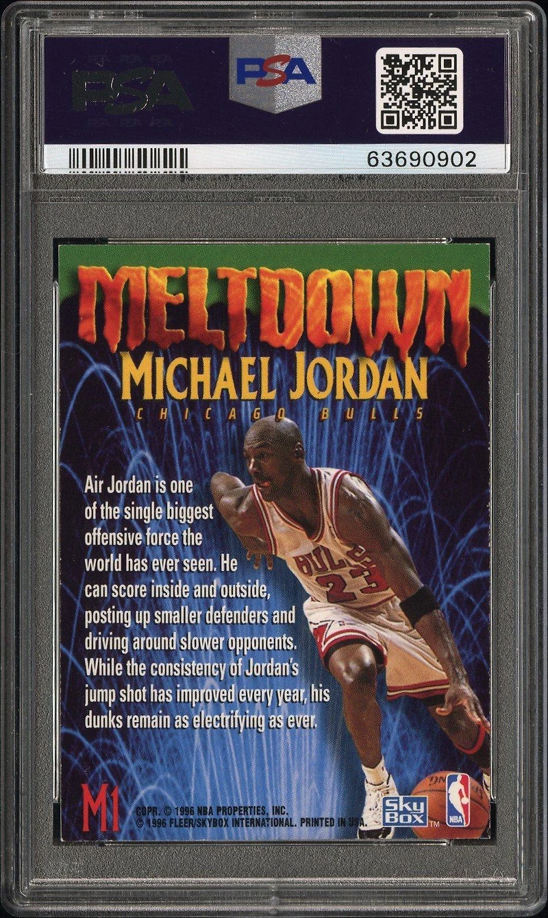 1995 Skybox Premium Meltdown M1 Michael Jordan PSA 8