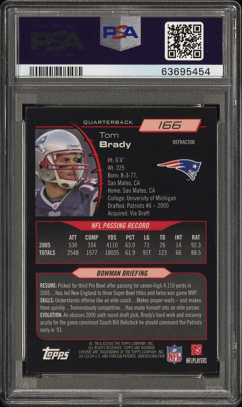 Bowman Chrome Tom Brady Refractor PSA 9