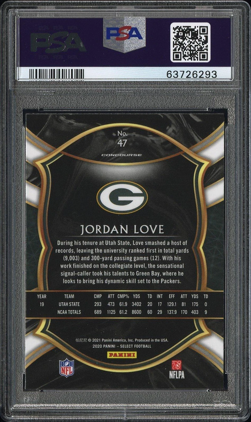 2020 Panini Select Jordan Love PSA