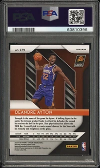 2018 Panini Prizm 279 Deandre Ayton Purple Wave PSA 9