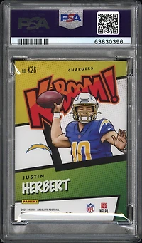 2021 Panini Absolute Kaboom! K26 Justin Herbert PSA 9