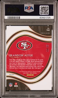 2020 Panini Select 366 Brandon Aiyuk White Prizm PSA 10