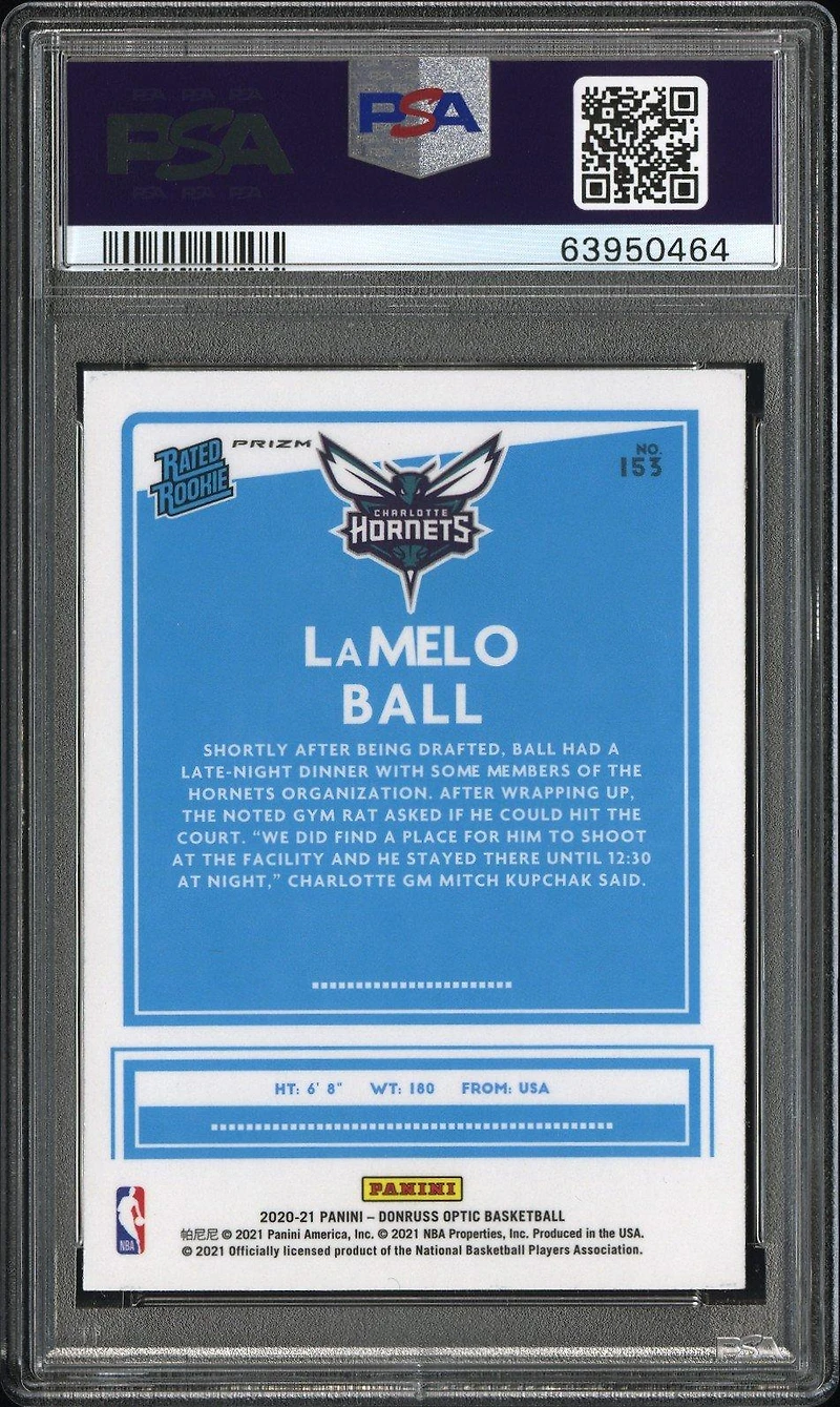 2020 Panini Donruss Optic 153 Lamelo Ball Gold Wave PSA 10