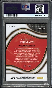 2021 Panini Select Ufc Khamzat Chimaev Red Disco Prizm PSA