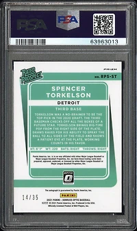 2021 Panini Donruss Optic Rated Prospect Signatures Rpsst Spencer Torkelson Teal Velocity PSA 10
