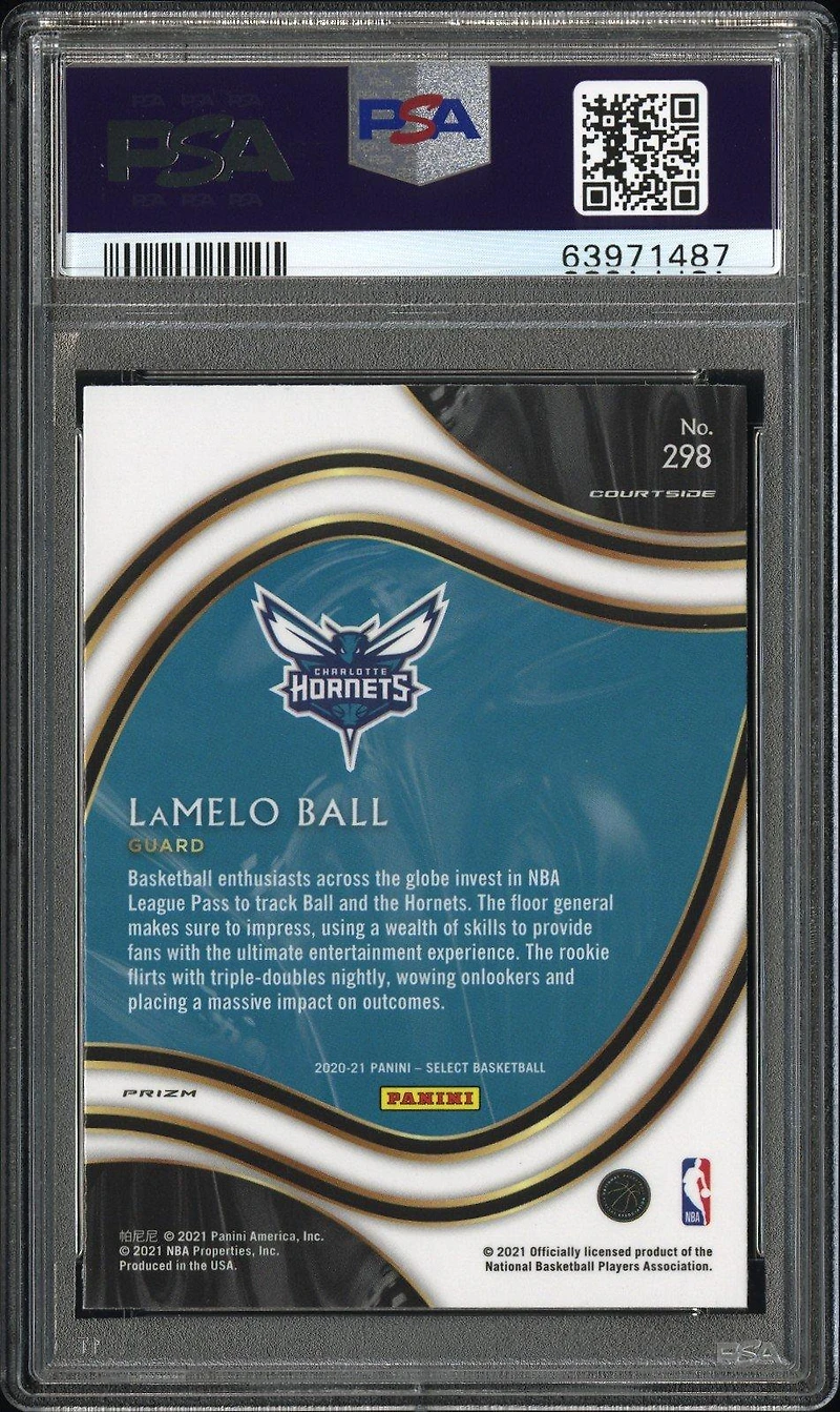 2020 Panini Select 298 Lamelo Ball Gold Wave Prizm PSA 10