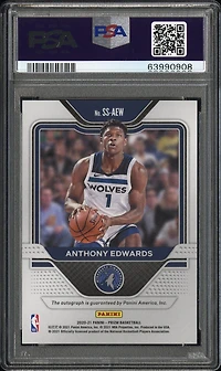 2020 Panini Prizm Sensational Signatures Ssaew Anthony Edwards PSA 9