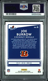 2020 Panini Donruss The Rookies Tr-jb Joe Burrow PSA