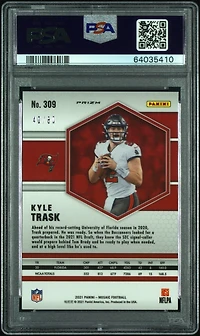 2021 Panini Mosaic 309 Kyle Trask Fusion Red/yellow Choice PSA 9