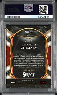 2021 Panini Select Ufc 57 Khamzat Chimaev Red Prizm PSA 10