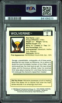 1990 Marvel Universe 10 Wolverine PSA 10