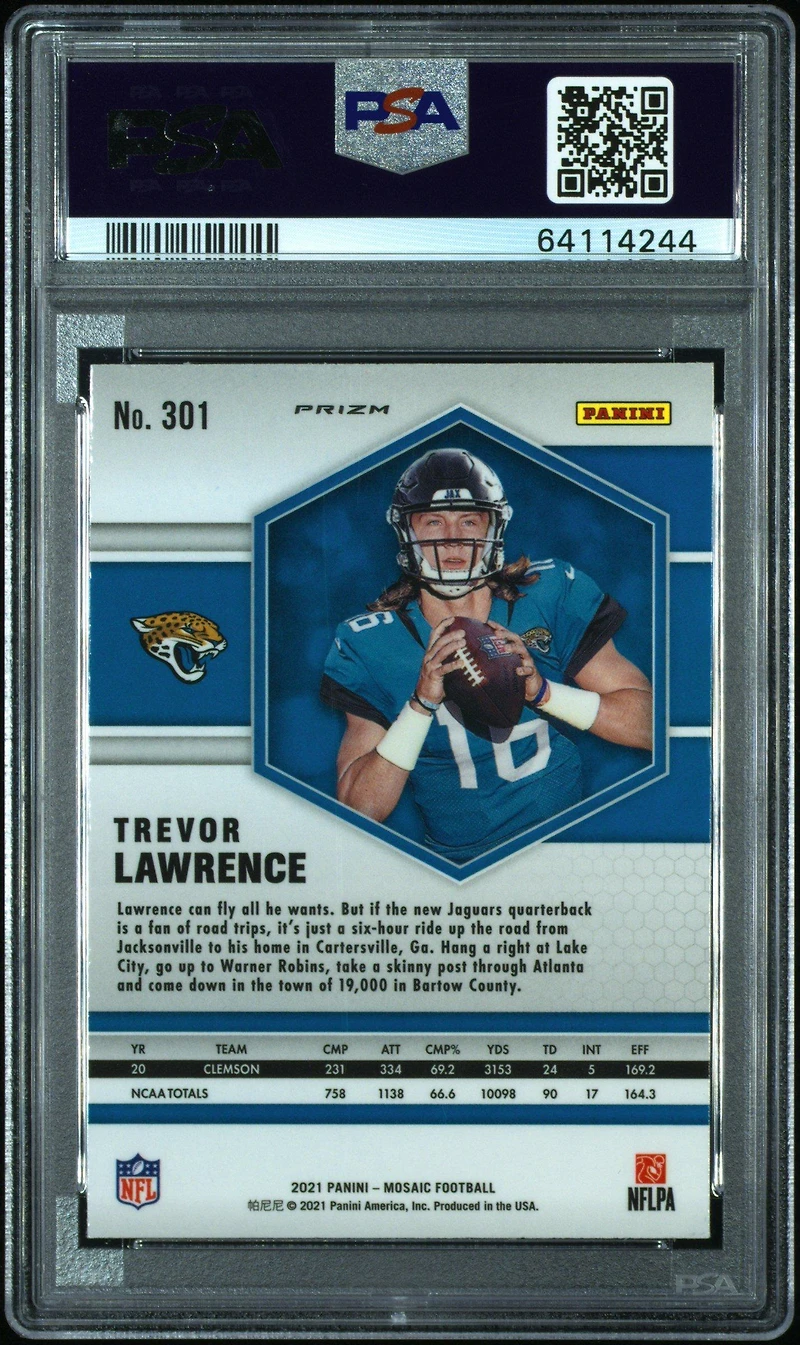 2021 Panini Mosaic Trevor Lawrence Mosaic PSA