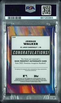 2021 Bowman Inception Autographs Pajw Jordan Walker Gold Foil PSA 9