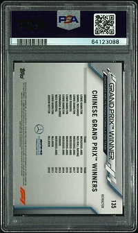 Topps Chrome Formula 1 Lewis Hamilton Refractor PSA 9