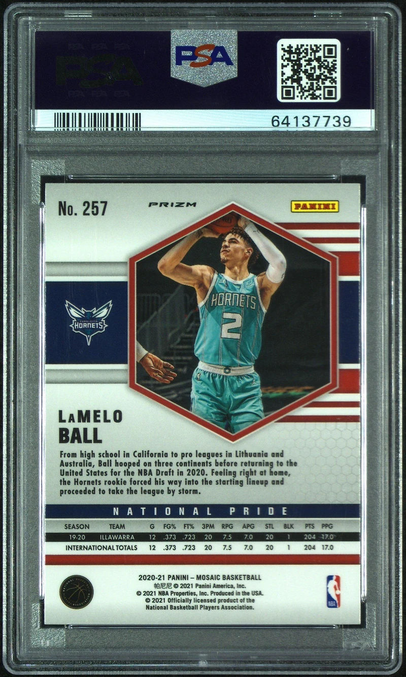 2020 Panini Mosaic 257 Lamelo Ball Genesis PSA 10