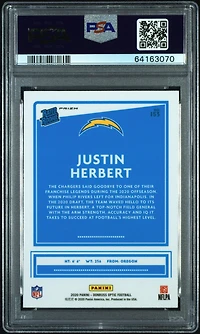 2020 Panini Donruss Optic 153 Justin Herbert Hyper PSA