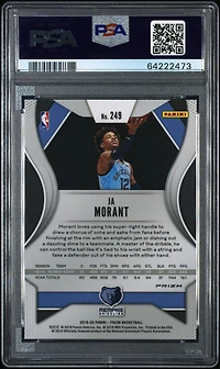 2019 Panini Prizm 249 Ja Morant Variation-fast Break Prizm PSA 9