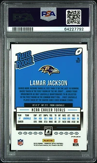 2018 Panini Donruss Optic 167 Lamar Jackson Pink PSA 9