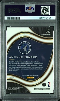 2020 Panini Select Anthony Edwards Red/white/orange Shimmer PSA