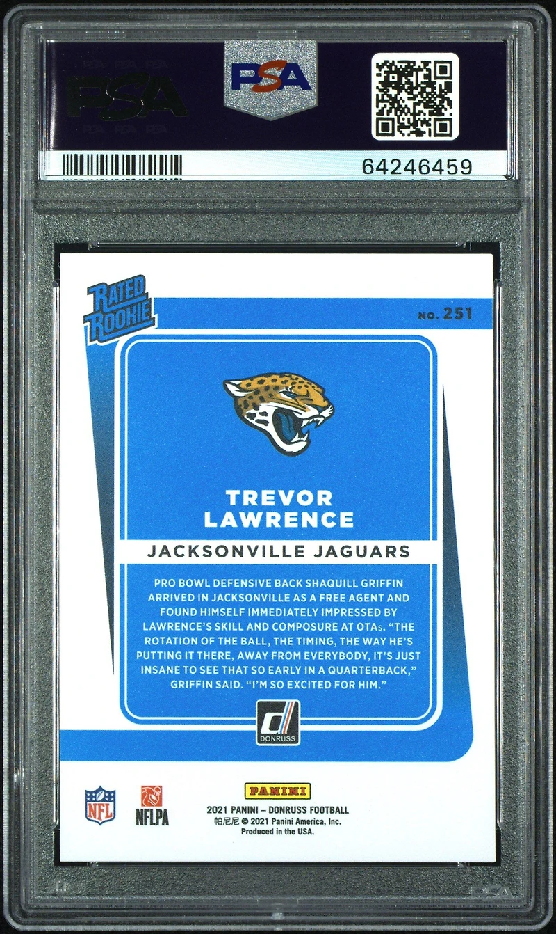 2021 Panini Donruss 251 Trevor Lawrence Press Proof Premium PSA 10