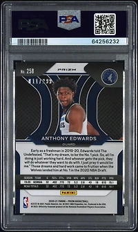 2020 Panini Prizm 258 Anthony Edwards Red Prizm PSA 8