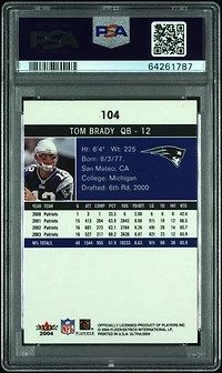 2004 Ultra 104 Tom Brady PSA 9
