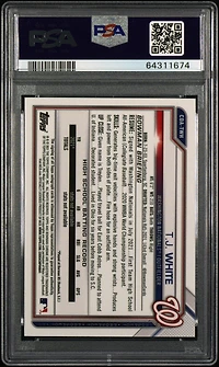 2021 Bowman Draft Chrome Draft Pick Autographs Cdatwh T.j. White Gold Refractor PSA 9