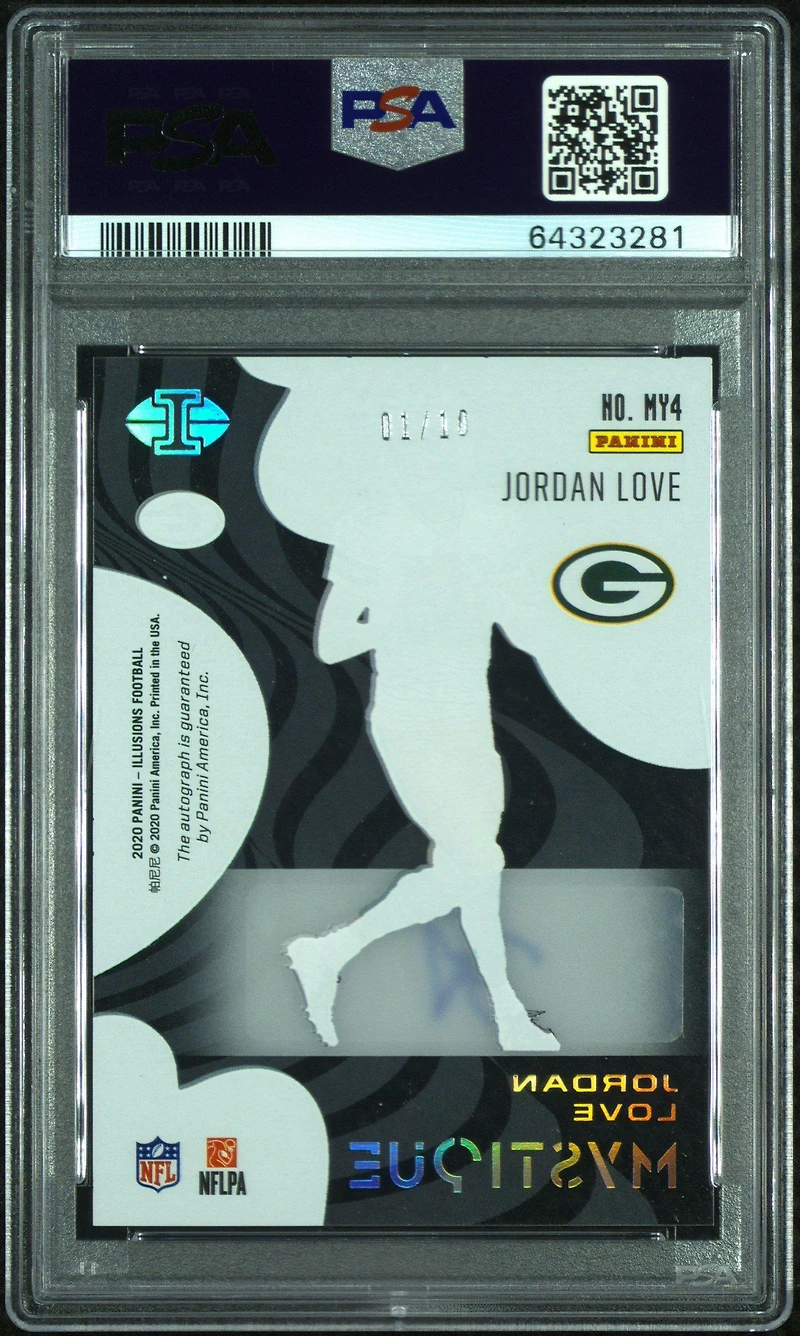 2020 Panini Illusions Mystique My4 Jordan Love Autograph-green PSA 9