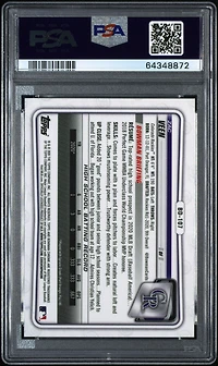 2020 Bowman Draft Chrome Sapphire Edition Bd107 Zac Veen PSA 10