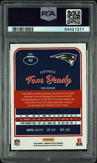 2016 Panini Donruss Optic 62 Tom Brady PSA 10