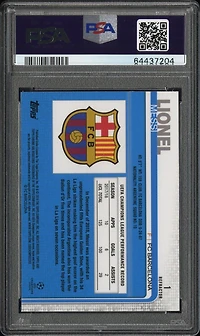 2018 Topps Chrome Uefa Champions League 1 Lionel Messi Running-refractor PSA 10