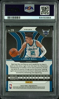 2020 Panini Prizm 278 Lamelo Ball Fast Break Prizm PSA 10