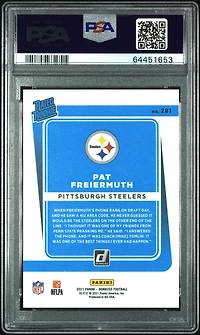 2021 Panini Donruss 281 Pat Freiermuth Press Proof Premium PSA 10