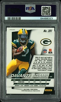 2014 Panini Prizm 281 Davante Adams Purple Prizm PSA 9
