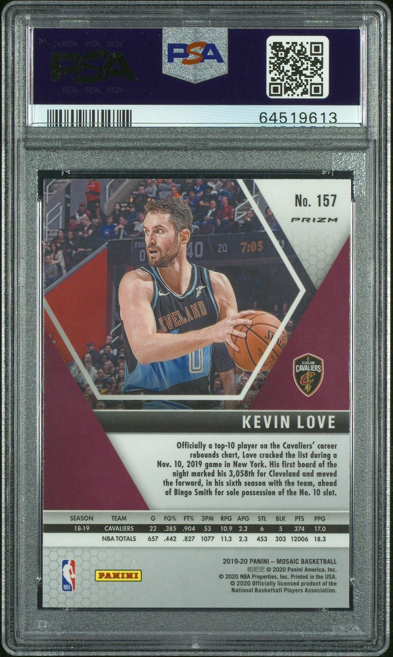 2019 Panini Mosaic 157 Kevin Love Genesis PSA 10