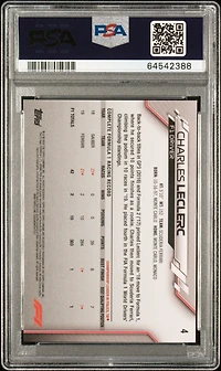 2020 Topps Chrome Formula 1 Sapphire Edition 4 Charles Leclerc PSA 10