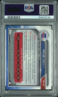 2019 Bowman Draft Chrome Draft Picks Autograph Cdabs Bryson Stott Purple Refractor PSA 9