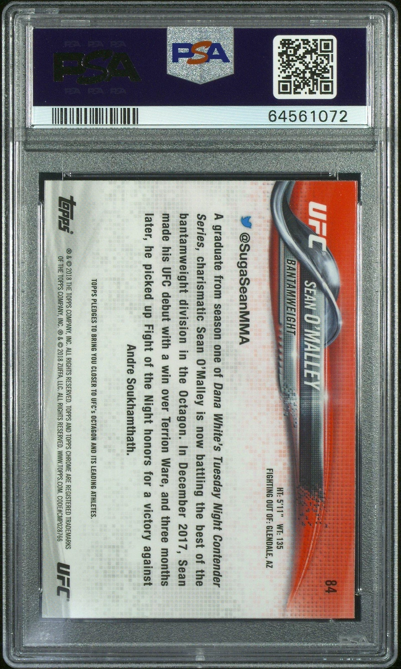 2018 Topps Ufc Chrome 84 Sean O'malley PSA 10
