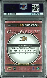 2021-2022 Upper Deck Ud Canvas C117 Trevor Zegras PSA 10